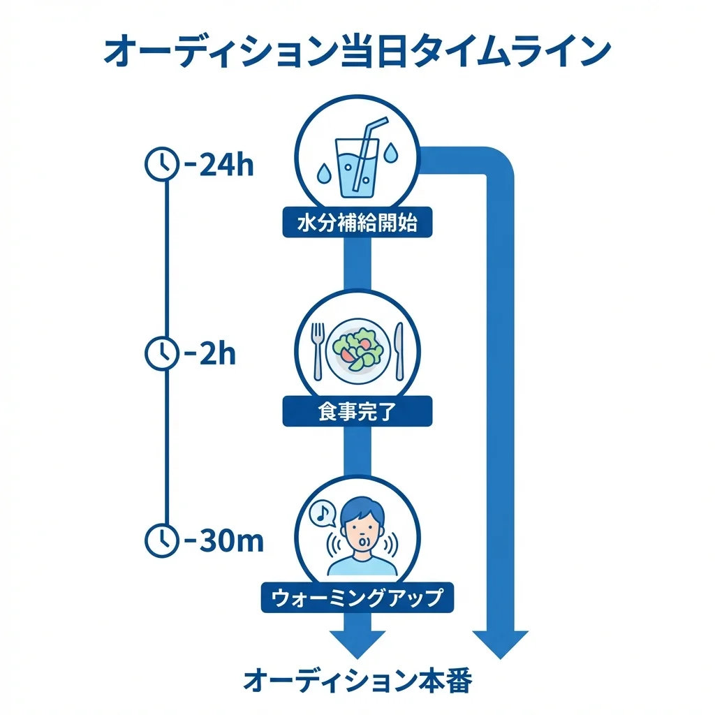オーディション当日のタイムライン