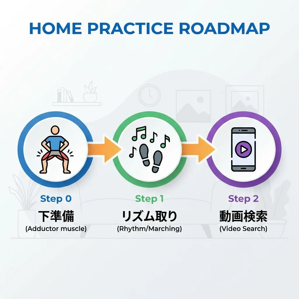 自宅練習ロードマップ：下準備から動画検索までのステップ