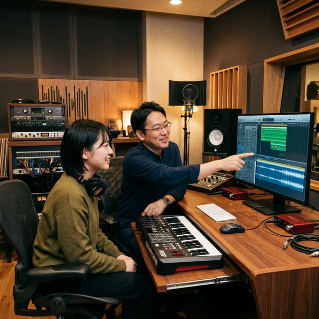 ナユタスのマンツーマンDTMレッスンの様子