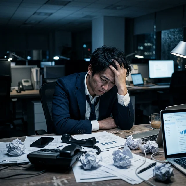 営業成績に行き詰まるビジネスマン