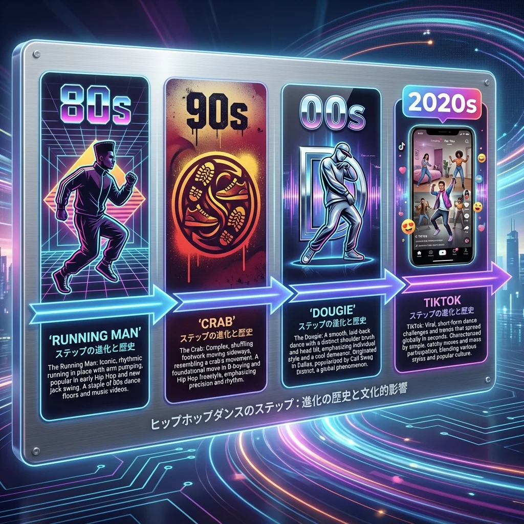 ヒップホップダンスステップの歴史的進化：80年代から2020年代まで