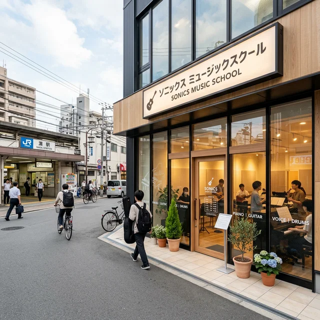 駅チカのおしゃれな音楽スクール外観