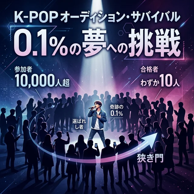 K-POPオーディション合格率のイメージ