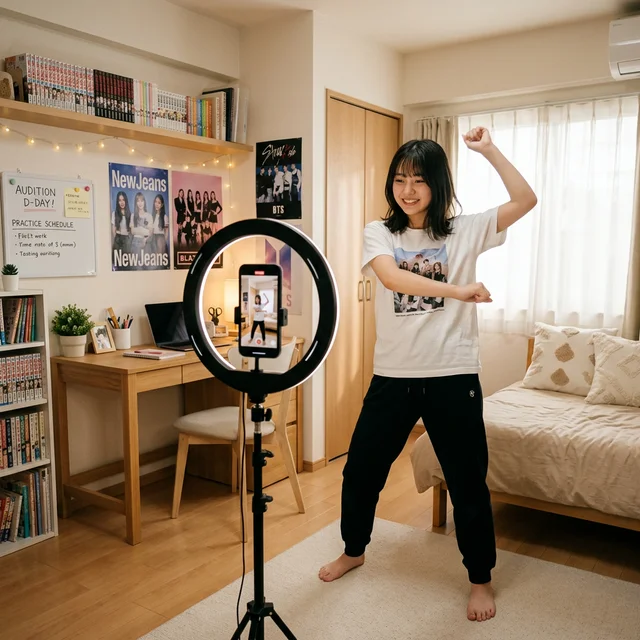 日本からK-POPオーディションにオンライン応募するイメージ