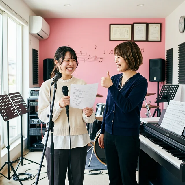 マンツーマンレッスンで成長を実感する生徒と講師