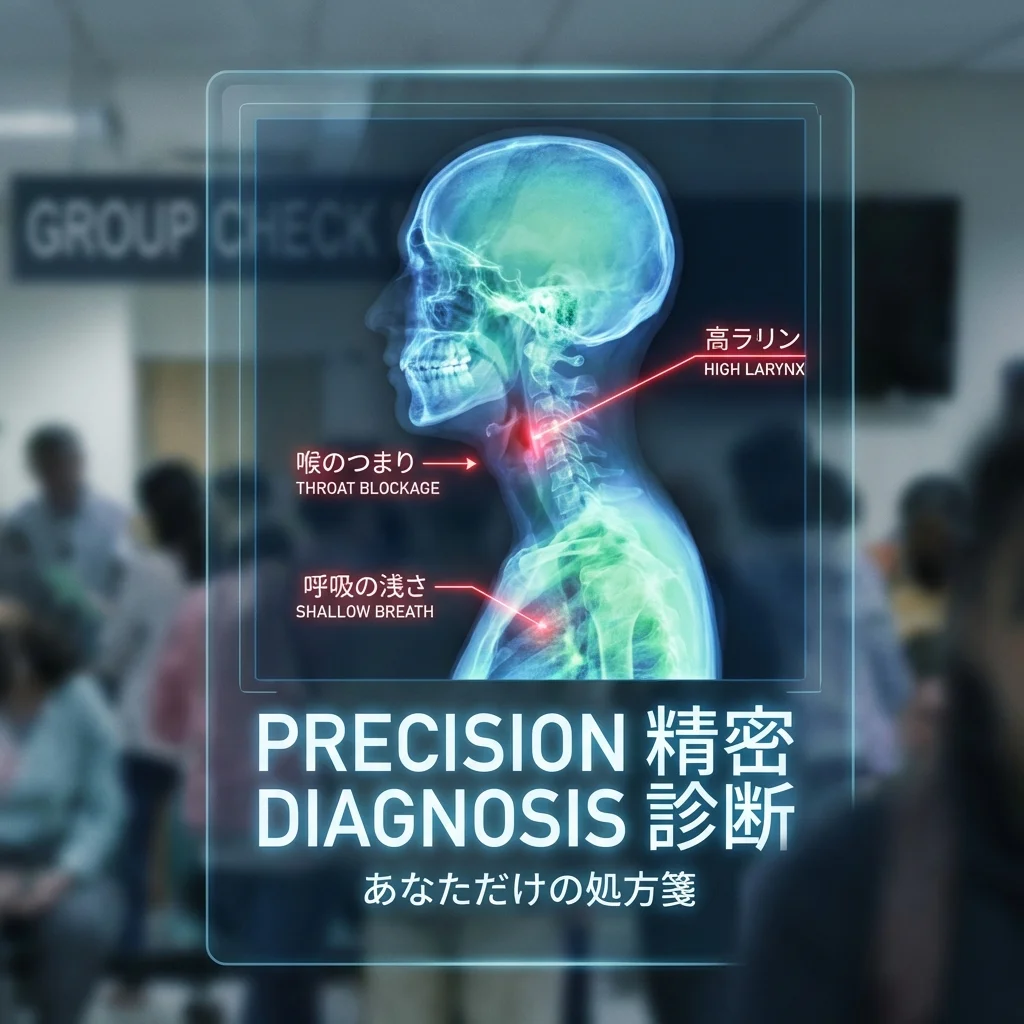 マンツーマンレッスンにおける声の精密診断イメージ