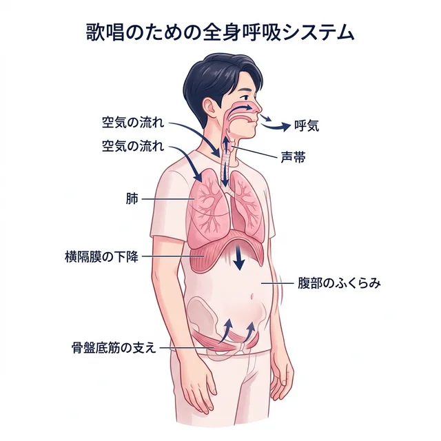 全体性呼吸のメカニズム：横隔膜・骨盤底筋・足裏の連動