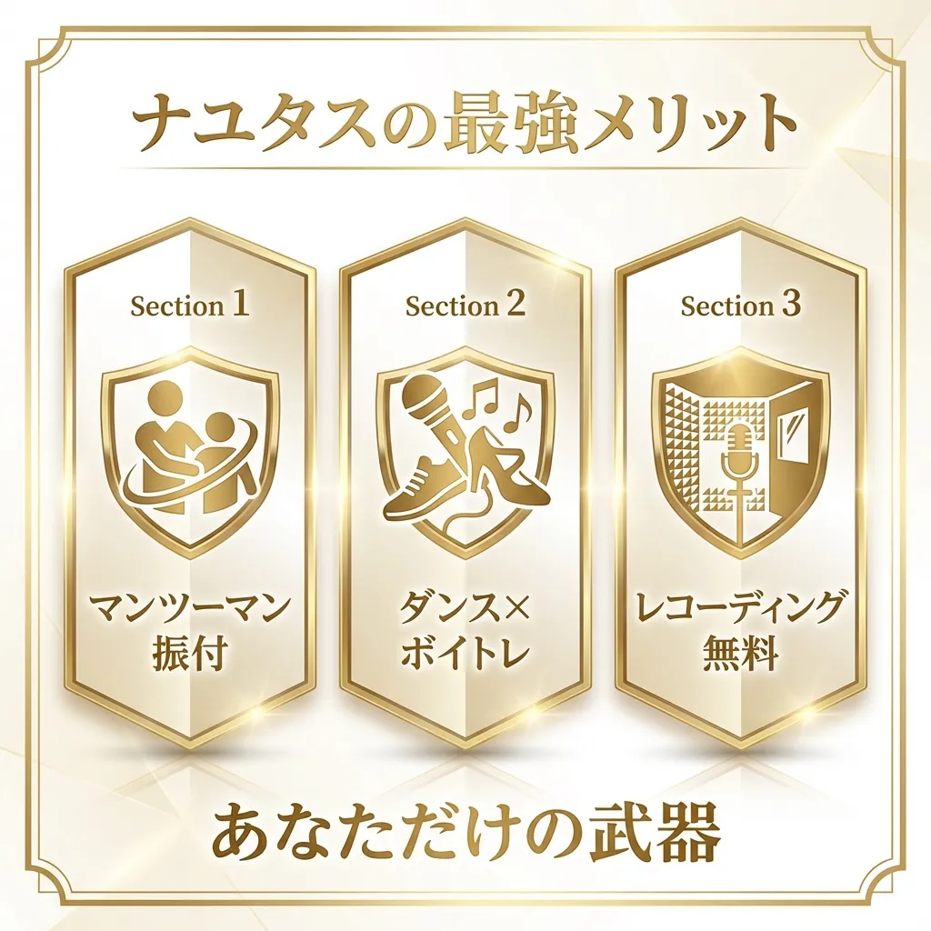 ナユタスの最強メリット マンツーマン振付×ダンスボイトレ×レコーディング無料