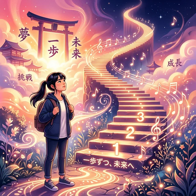 音楽の成長ステップアップのイメージ