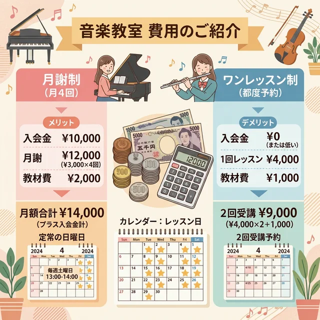 ボイトレ教室の料金比較イメージ