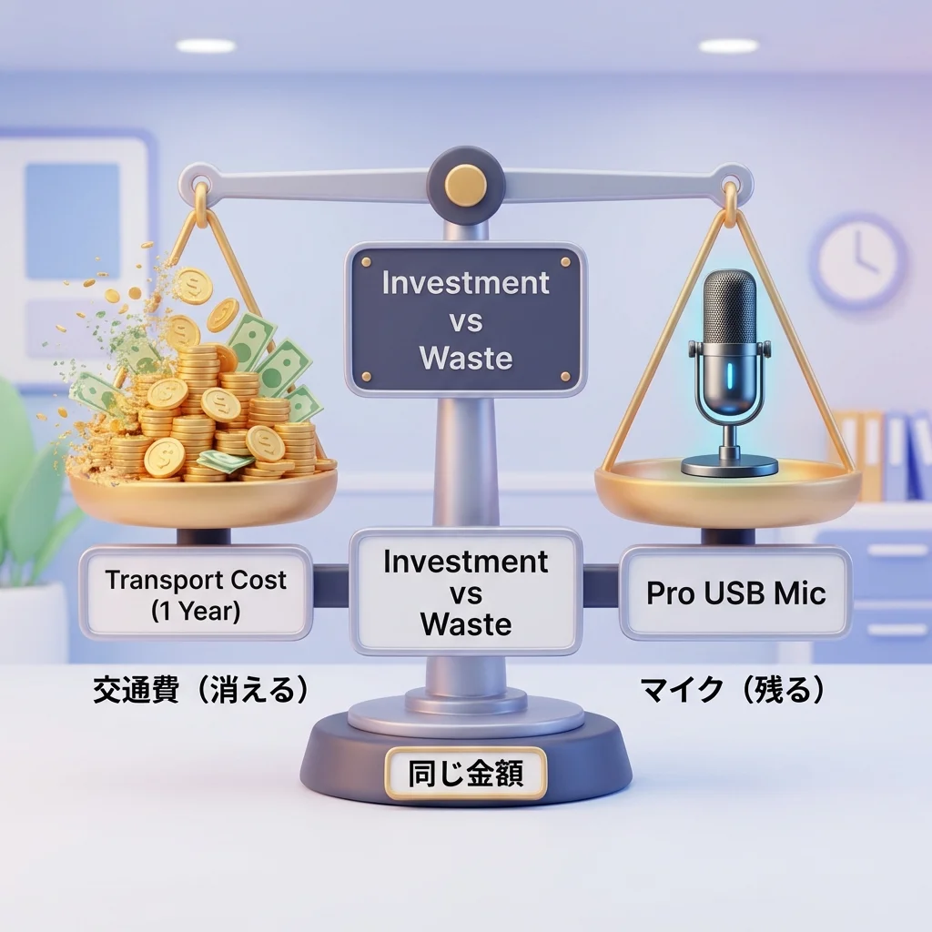 交通費とマイクの比較：年間24,000円の交通費はプロ仕様のマイクと同じ価値がある