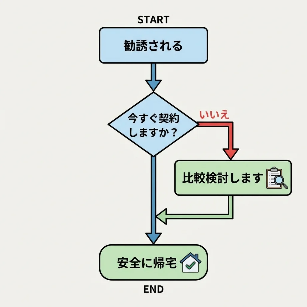 勧誘を断るための意思決定フローチャート