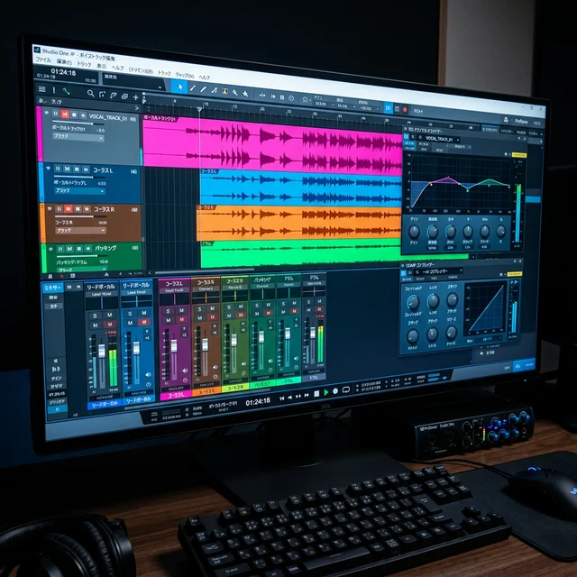 DAWソフトでボーカルをMIXしている画面