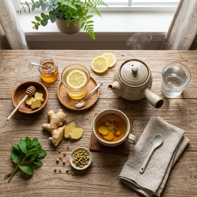 はちみつレモン・生姜・ハーブティーなど声帯ケアに良い食材と飲み物