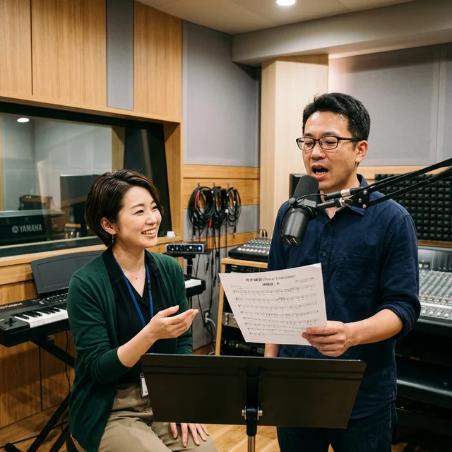 ナユタスのプロボイストレーナーによるマンツーマンレッスン風景