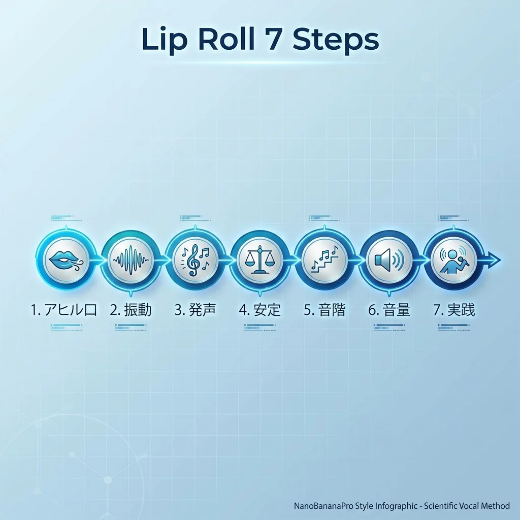 リップロールの練習手順7段階：アヒル口から実践まで